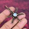 Rainbow Moonstone Pendant Gemstone Star Pendant Copper Wire Wrap Antique Pendant