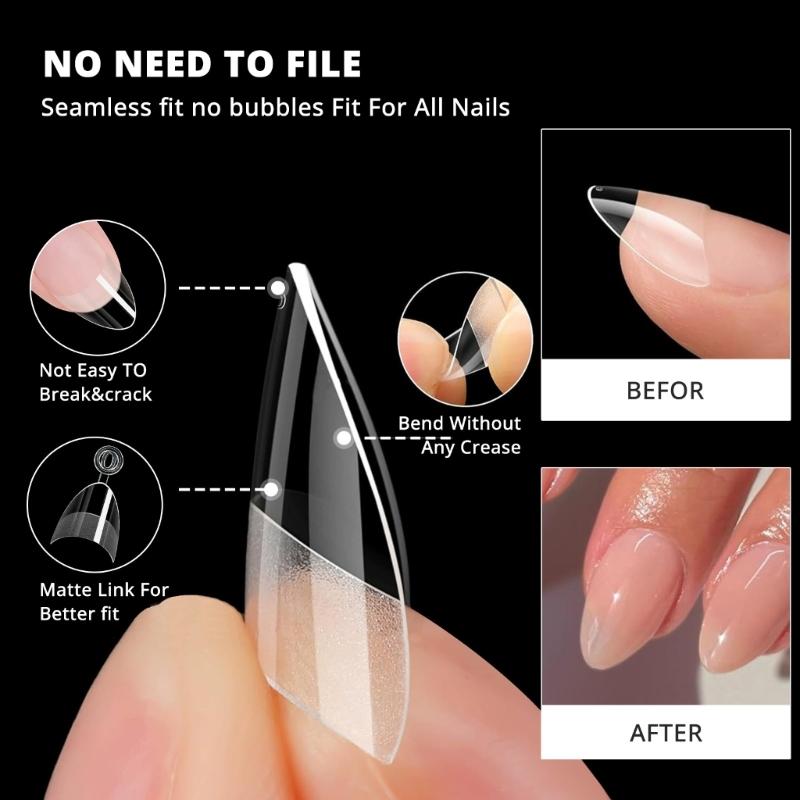 600 Stück Kurze Halbabdeckung Falsche Nägel Freundliche Nagelspitzen Maniküre Nageldekoration Für Salon oder Zuhause Schnelle Nagelkunst