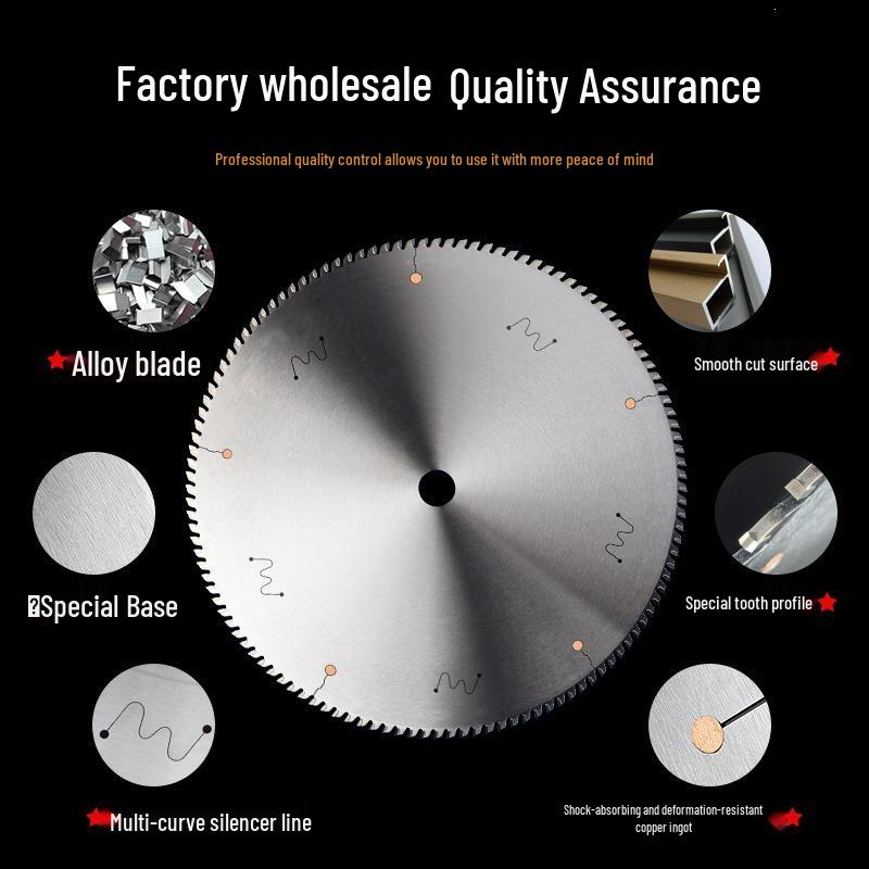 14-Inch 355mm Double-Head Aluminum Saw Blade, 120 Teeth, Carbide-Tipped, No Burr Cutting