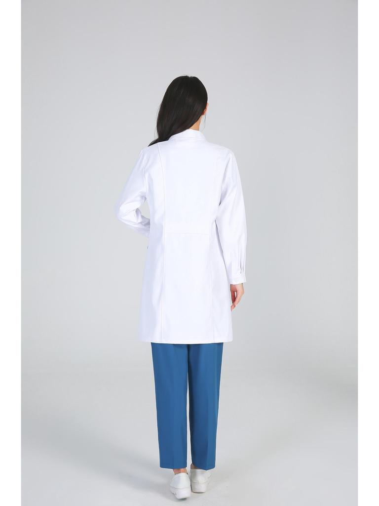 Men's Long/Short Sleeve White Lab Coat for Doctors and Dentists