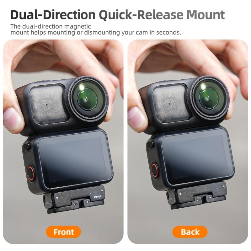 Magnetic Quick Release Base Foldable 2claw Interfaces With 1/4 Screw Hole For Action Cameras Stable & Durability