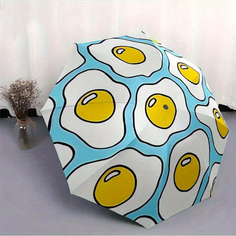 1pc Egg Pattern Folding Umbrella , 8 Ribs Casual Durable Lightweight Portable Travelling Umbrella For Men & Women Yy250728130