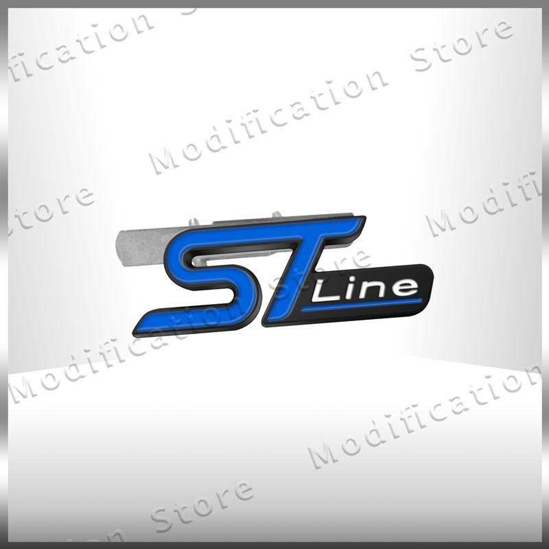 3D Metal Car Styling ST Line Logo Front Grill Badge Sticker For Ford Focus Fiesta Ecosport Mondeo Kuga Rear Trunk Side Fender