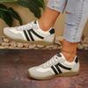 Women's Plus Size German Trainer Sneakers, Retro Color Block Patchwork Casual Shoes, Comfort Flat Walking Shoes for Women