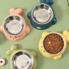Non-slip Stainless Steel Cat Bowl Anti Tip Anti-Choke Cat Water Bowl Durable Cartoon Anti-Spill Pet Feeder for Cats and Dogs
