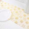 Household Snowflake Pattern Christmas Foil Table Runner Glitter Organza Tablecloth Translucent Rustic Tables Cover Banquet