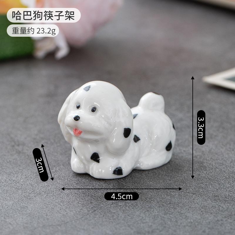 Nytt i sortimentet Japansk Stil Keramisk Hund Fransk Bulldog Teddy Ätpinnshållare Mini Söt Hem Bordsdekoration Ätpinnskudde