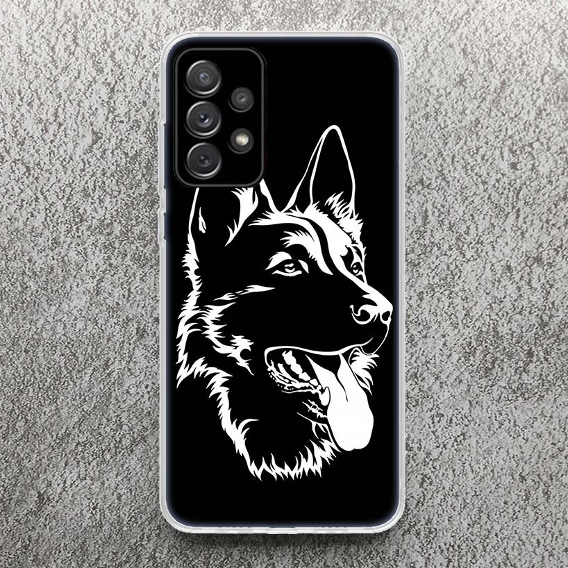 German Shepherd Dog Print Soft Case for Samsung A51 A50 A21S A70 A71 Phone Shell A31 A41 A10 A20E A30 A40 A6 A7 A8 A9 Pattern Co