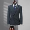 Men's Plus Size Double-Breasted Tuxedo Set with Peak Lapel - Wedding Three-Piece Suit