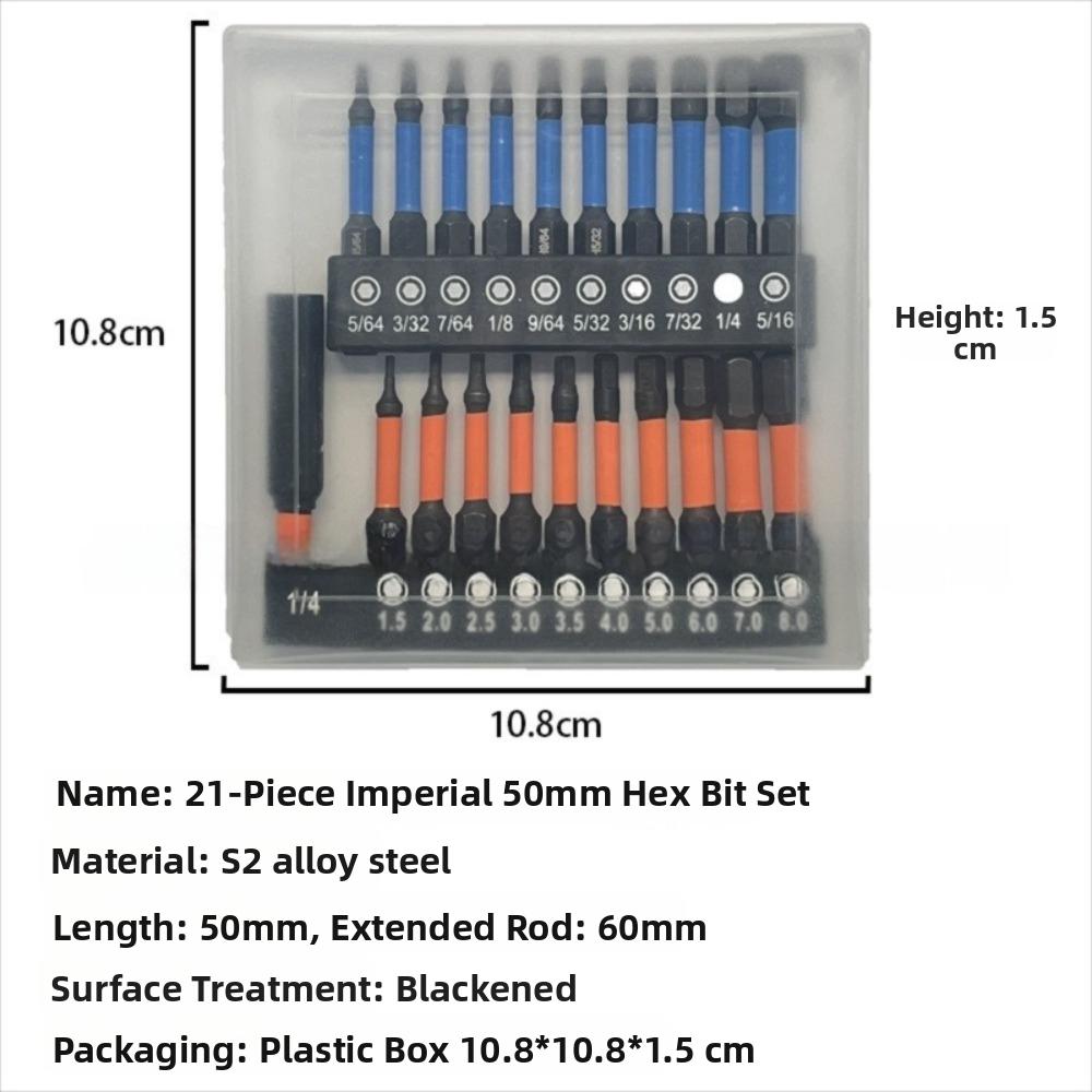 1/4in Hex Shank Allen Wrench Bit Set Precision Impact Driver Bit Set  Electric Drill Use