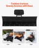 Snow Plow Kit, 122 cm Universal Snow Plow Attachment, Height & Left-Right Adjustable, Quick To Detach, Steel ATV Scrape Blade, 3 Mount Options,