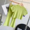 Summer Girls Clothes Sets Toddler Short Sleeve T-Shirt Tops+Pants Kit Cute Children Top +Trousers Casual Clothes 2pcs Outfits