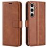 For Samsung Galaxy S24 FE Stand Case Calf Texture Anti-Scratch Leather Phone Cover