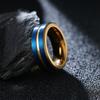 Blue Two-color Men's Ring Titanium Steel Jewelry European and American Men's Frosted Hand Jewelry