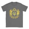 Unisexs Ukraine Ukrainian Large Coat Of Arms T Shirt Cotton Clothing Funny Short Sleeve Crewneck Tees Gift Idea Tshirts