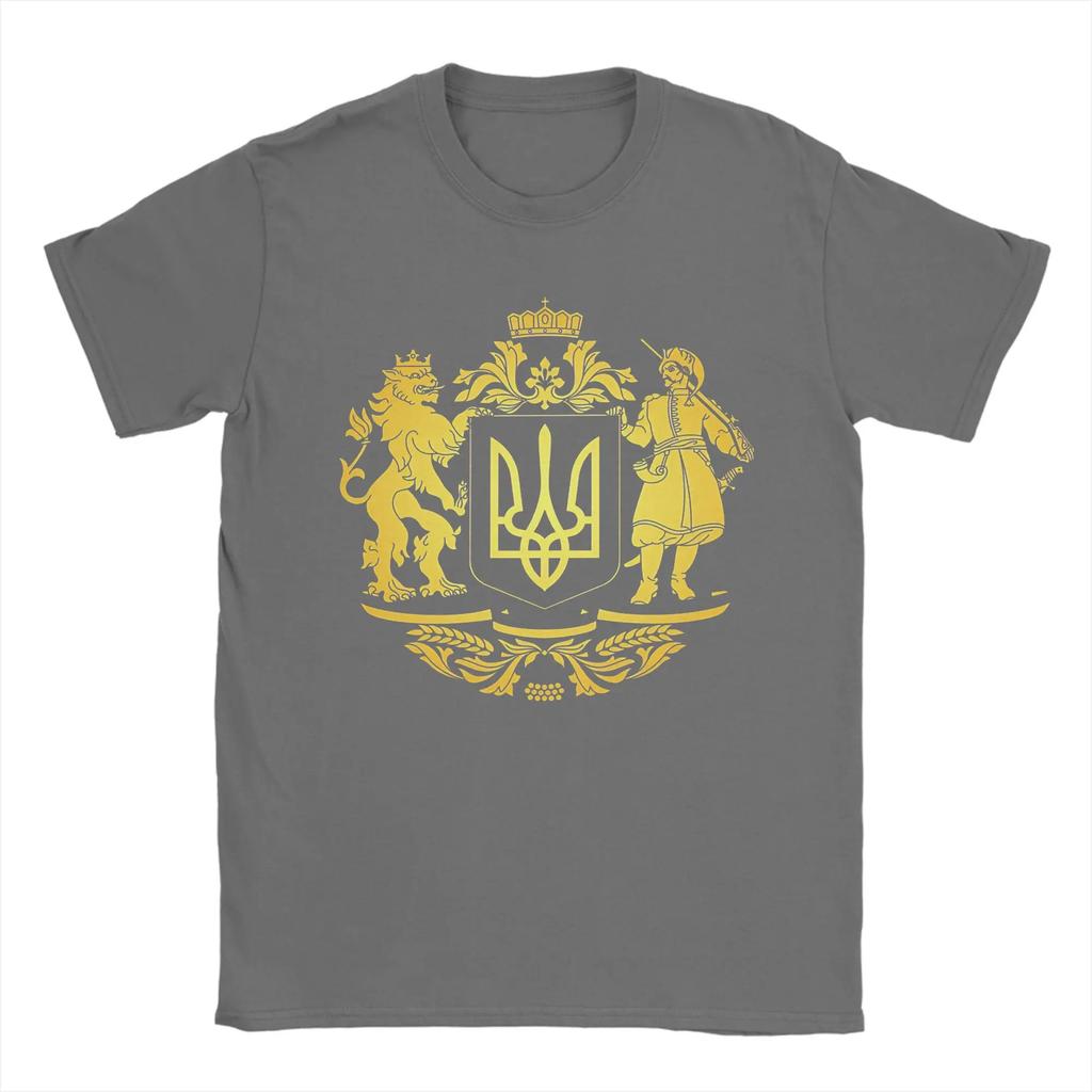 Unisexs Ukraine Ukrainian Large Coat Of Arms T Shirt Cotton Clothing Funny Short Sleeve Crewneck Tees Gift Idea Tshirts
