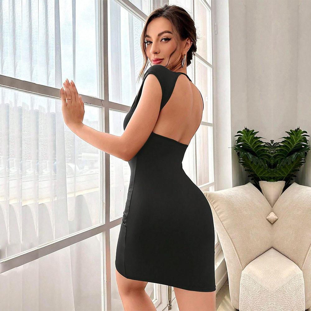 European and American Women's Clothing Sexy Halter Waist and Hip Temperament Dress Partydress