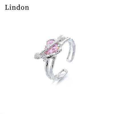 Lindon Classic Copper Alloy Zircon Ring Ladies Jewelry Wedding Promise Party Gift