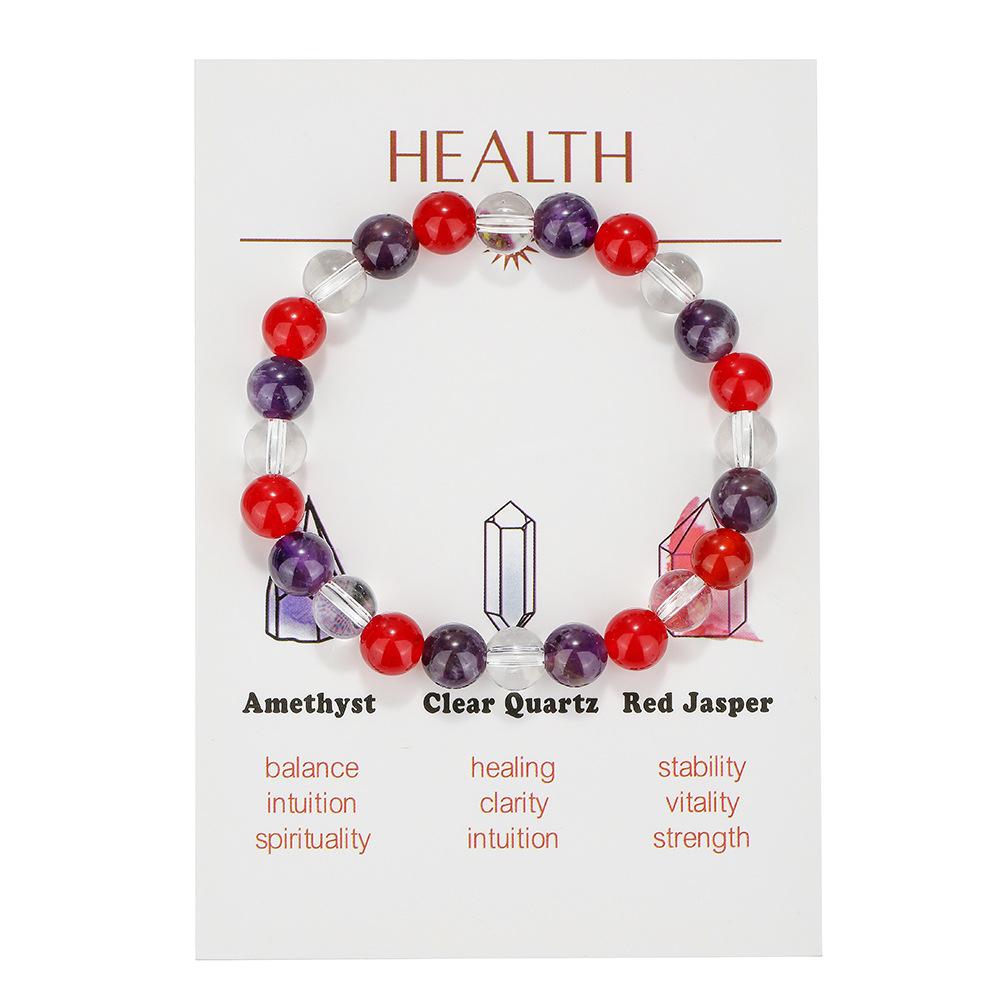 Natural Stone Woven Hand Rope Combination, Colorful Versatile Adjustable Handmade Crystal Beaded Bracelet