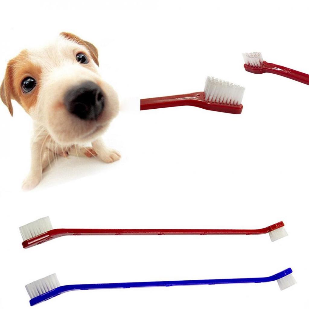 Double-end Toothbrush Pet Dog Puppy Dental Oral Teeth Cleaning Care Soft Brush