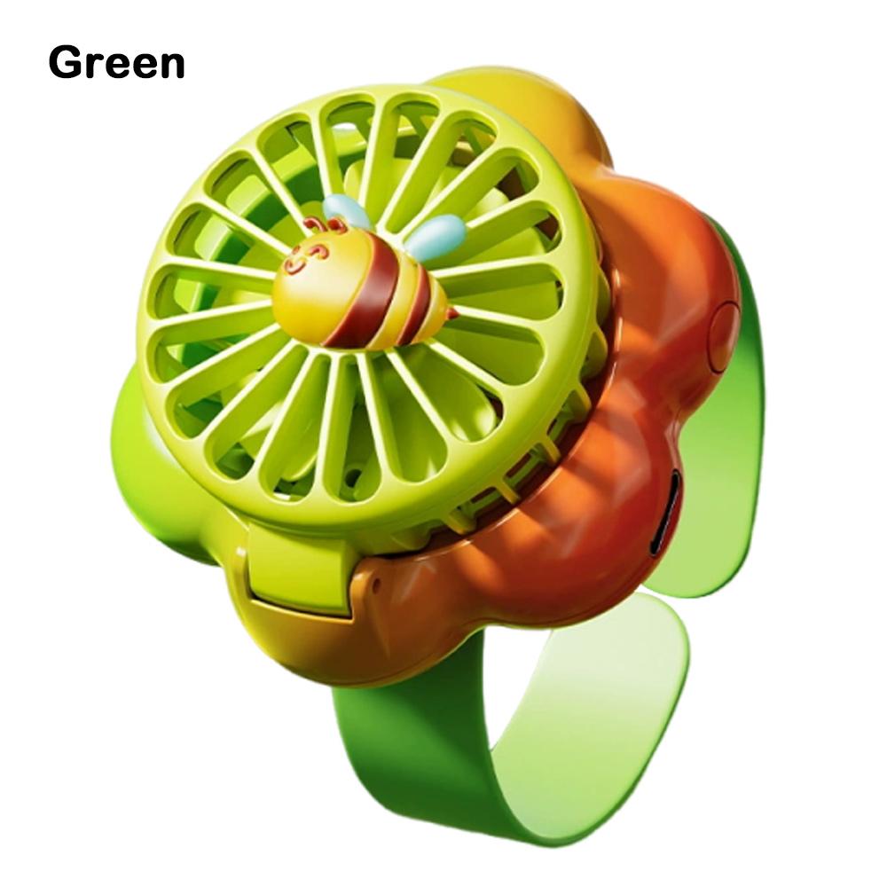 3 Wind Speeds Watch Fan Gradient Flowers USB Rechargeable Fan 2025 Handheld Fan Toy