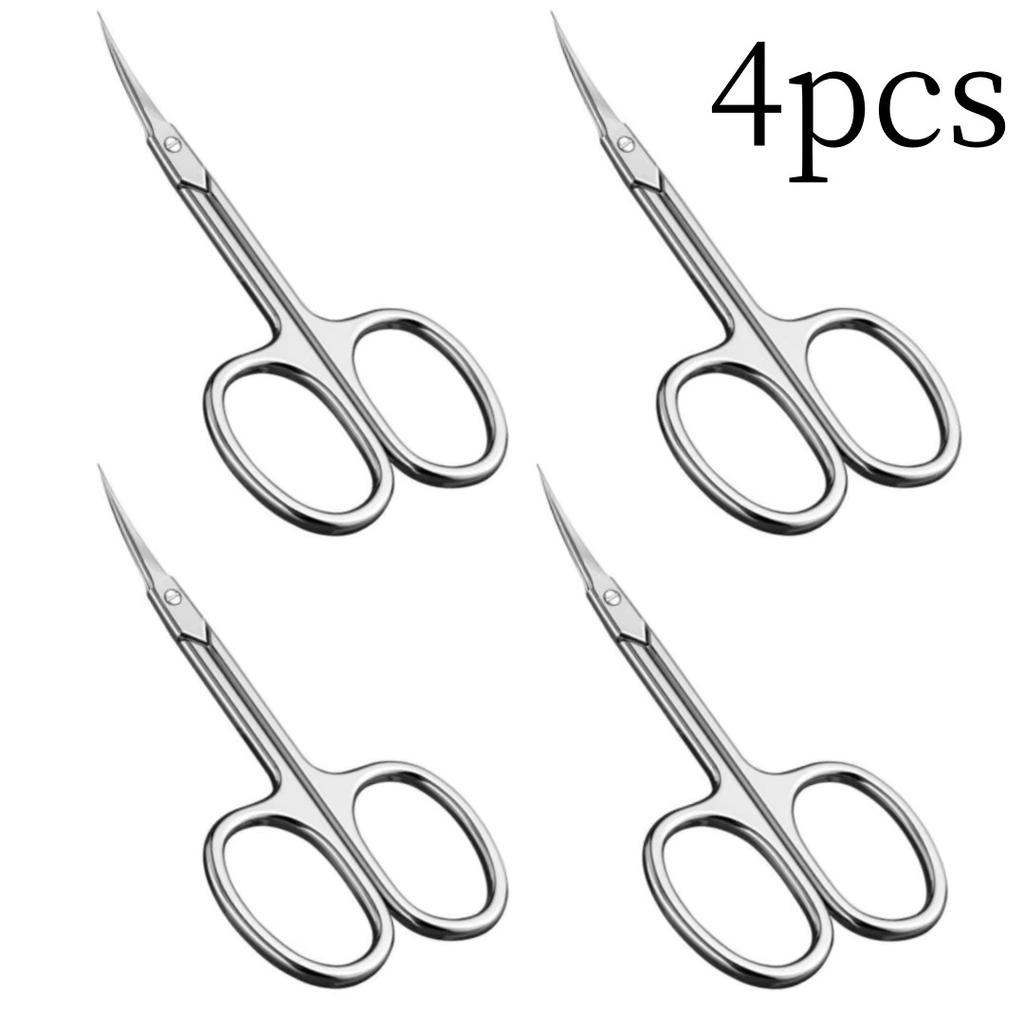 1-8pc Russian Manicure Scissors Cuticle Regrowth Cut Curved Tip Nail Cut Grooming Professional Stainless Steel Dead Skin Remover