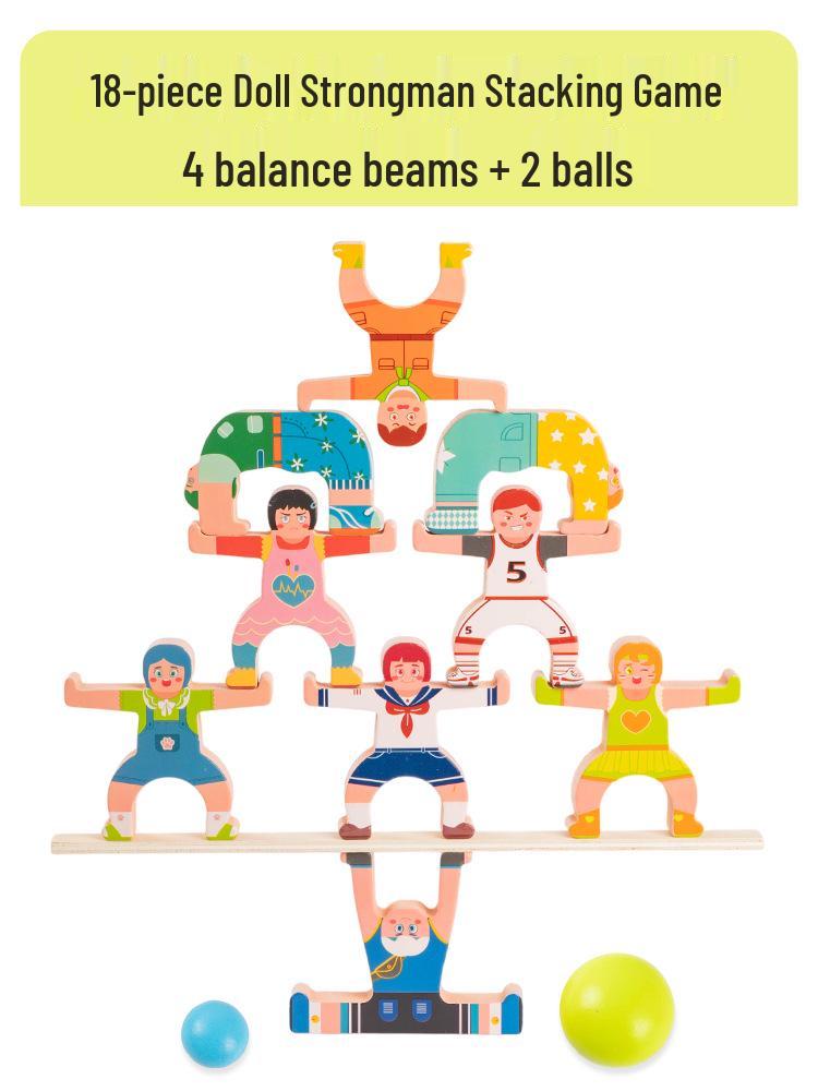 CE CPC Certified Children's Educational Wooden Hercules Balance Blocks: Parent-Child Early Education Stacking Toy.