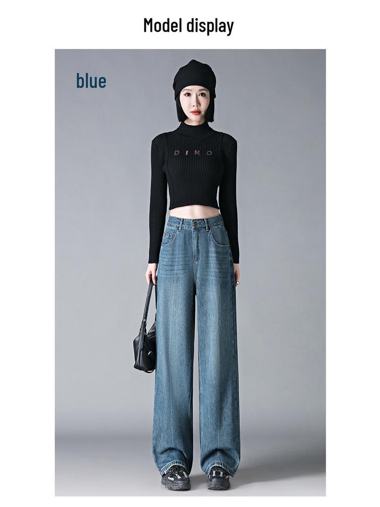 Women's High Waist Straight Leg Jeans - Spring Slim Fit, Retro Loose Drapey with Narrow and Wide Leg Options.