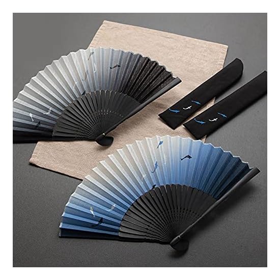 [Osaka Choseido] Folding Fan for Men, Stylish, Business Use, Includes Fan Case and Handkerchief, Swe