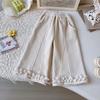 Girls' Korean Style Winter Wide-Leg Lace Pants - Thick & Stylish BWB039