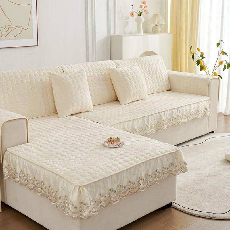 

Утолщенный плюшевый чехол для дивана, мягкий диван-полотенце, однотонный угловой чехол для дивана для декора гостиной, нескользящий чехол для дивана 80*150