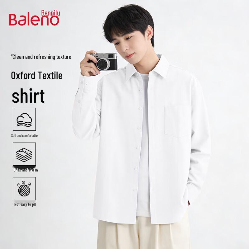 Baleno Men s Solid Oxford Long Sleeve Shirt XL