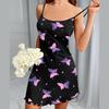 Women's Dress Sexy French Milk Silk Pajamas Butterfly Department Sweet Sling Nightgowns