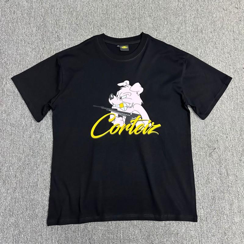 Corteiz Streetwear Baumwoll-T-Shirt Herren Lockerer Schnitt Rundhals Kurzarm Hip Hop Grafik-T-Shirt