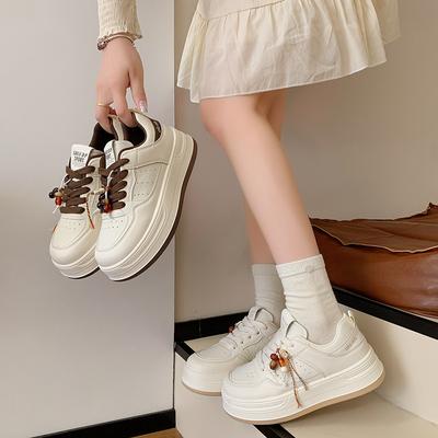 Thick-soled Heightening Popular Casual Shoes Women's 2025 Autumn New Shoes Versatile Women's Board Shoes Small White Shoes