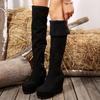 2025 Autumn-Winter New Over-the-Knee Stretch Boots - Women's High-Shaft Thick-Soled Solid-Color Fashion Boots