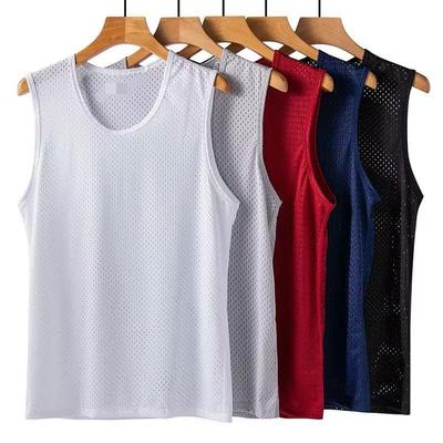 Herren Cool Mesh Eisseide Slim Fit Sommerweste - Atmungsaktives Sport Fitness Tanktop