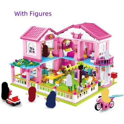 0721 Holiday Garden Villa Princess Girl Castle Small Particle Assembly Building Blocks Toys