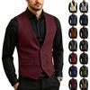 Gilet da Uomo Elegante Vestito Formale Slim Fit Gilet con Bottoni e Tasche Multiple per Ufficio e Uso Casual