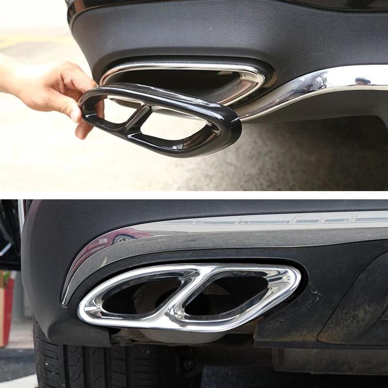 2 Pieces Car Exhaust Pipe Muffler Cover Rear Cylinder Exhaust Pipe Cover for 19-25A Class Mercedes Benz Tailpipe