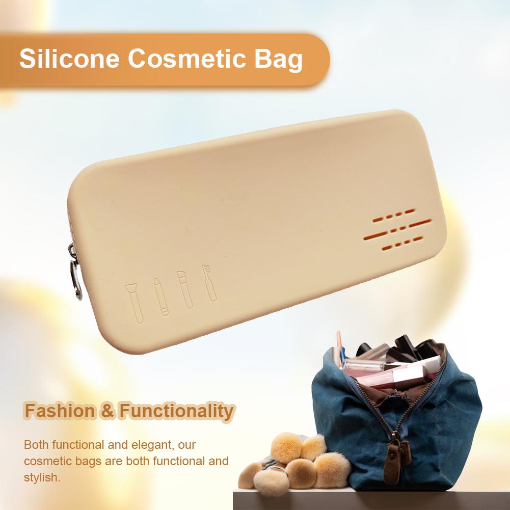 Silicone Makeup Brush Bag Stylish Travel Cosmetic Bag Portable Waterproof Girls Makeup Storage Bag