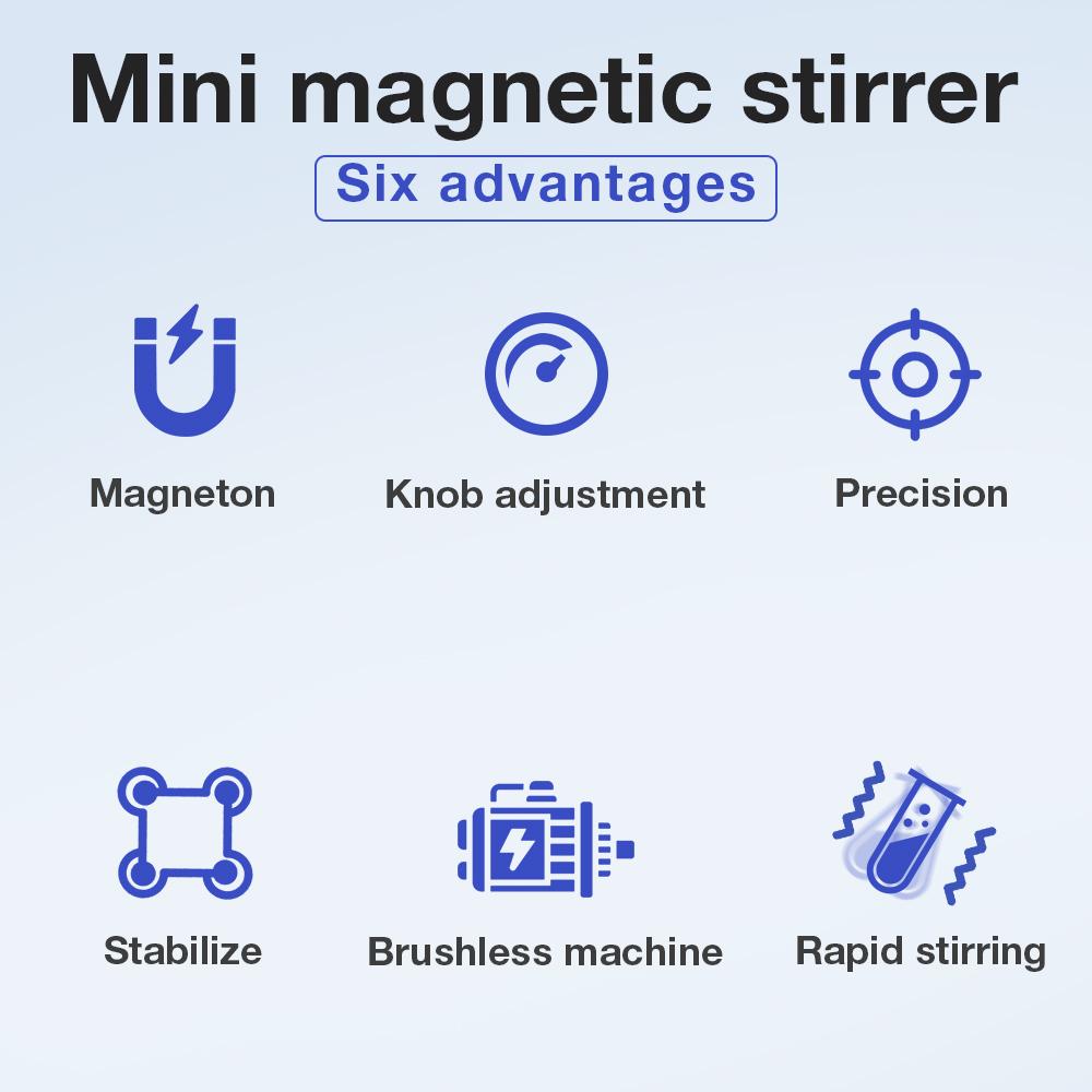 2000rpm Mini Magnetic Stirrer Knob Speed Control Stir Mixer 3L 5L Portable Mixing Machine Laboratory Equipment for Chemistry