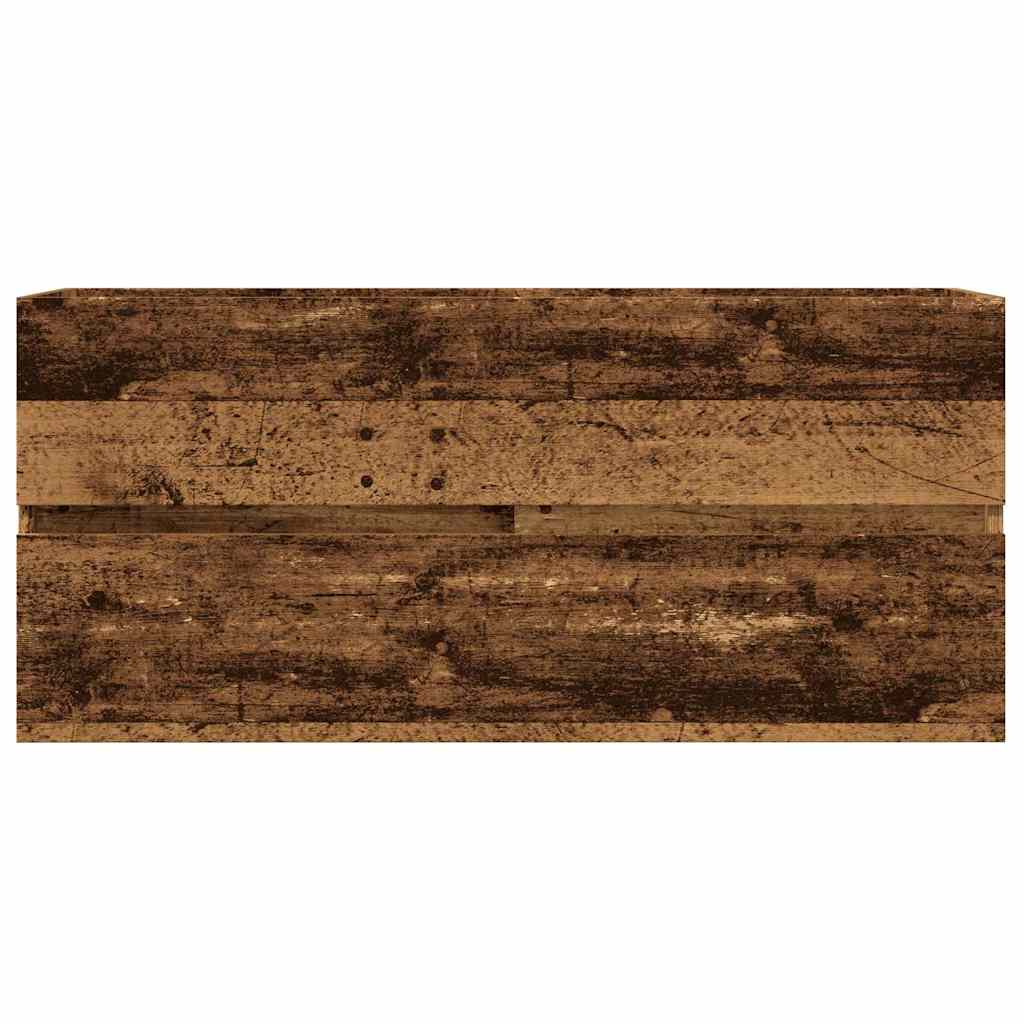 Washbasin Cabinet In Rustic Wood Look 100 X 38.5 X 45 Cm Engineered Wood