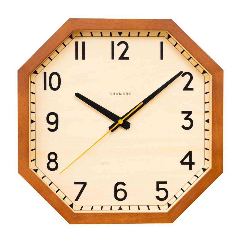 

Interzero CHAMBRE OCTAGON CLOCK Wall Clock Brown W282 x H282 x D45mm CH-054BR
