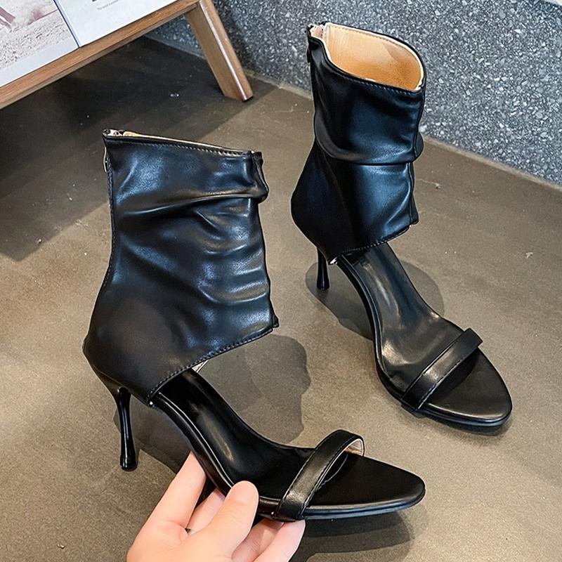 High Heels Women Sandals Ankle Open Toe Shoes Designer Summer Woman Cool Boots 2025 Dress New Luxury Pumps Femme Shoes