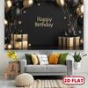 2D Flat Printing Black Gold Balloon Happy Birthday Photography Background
