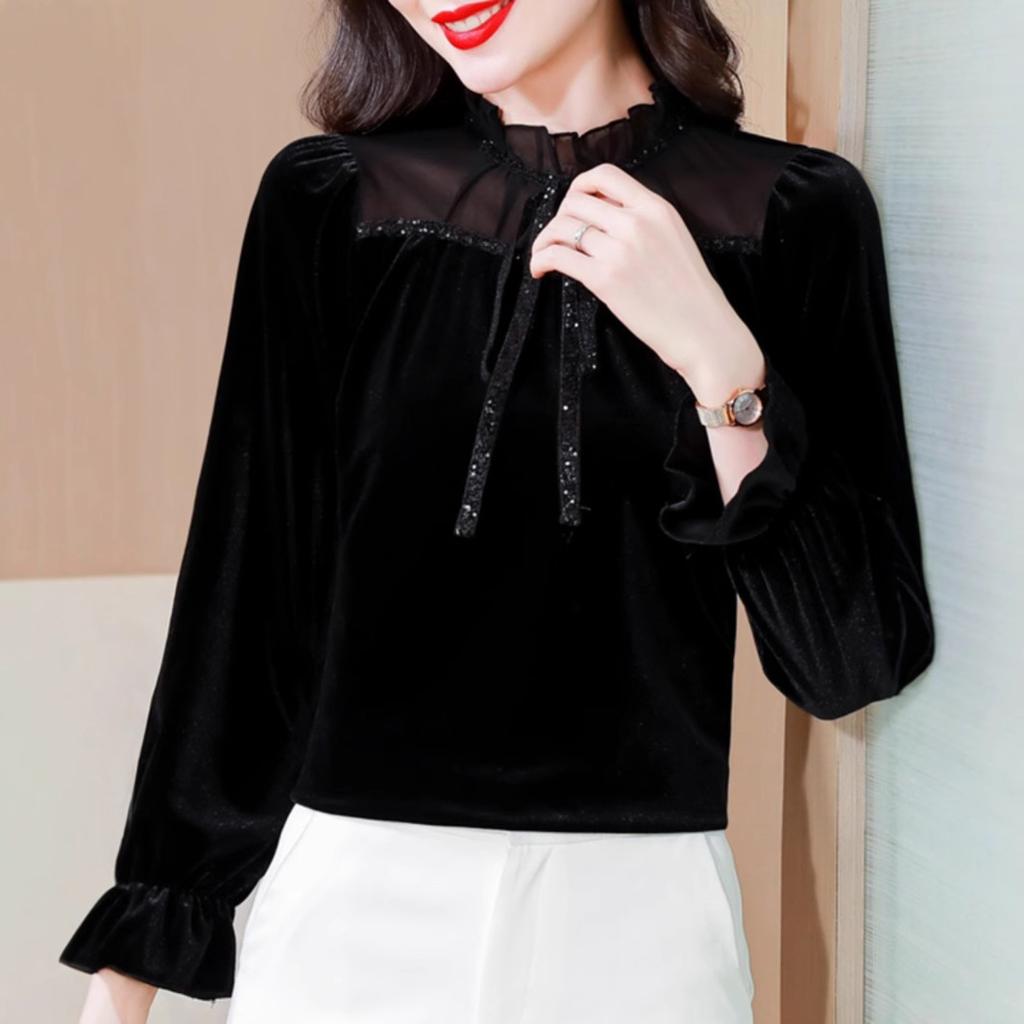 Μπλούζα Βάσης Γυναικεία Άνοιξη Φθινόπωρο και Χειμώνας Νέο Ξένο Στυλ Μπλούζα Μαμά Μικρή Μπλούζα Ταμπεραμέντο Εσωτερικό Τοπ