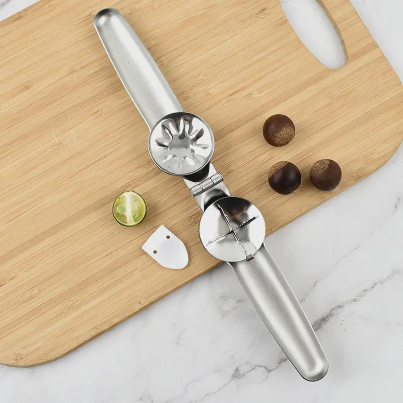 304 Stainless Steel Chestnut Nut Opener – Kitchen Tool for Easy Nut Shelling