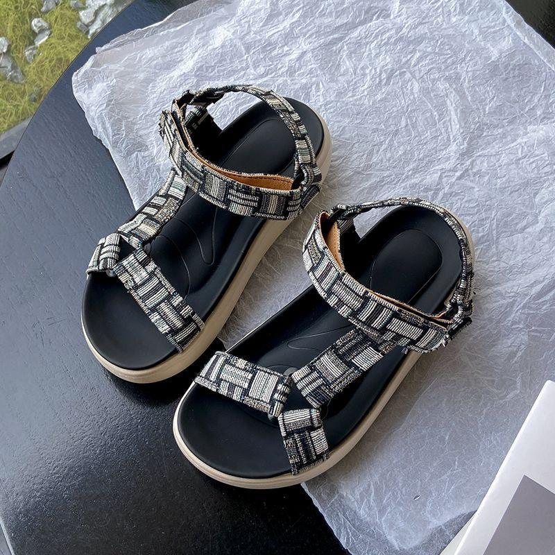 

Platform slippers women s summer outer wear 2025 new models with skirts Roman shoes are very good-looking and versatile, casual and beautiful one-wo 42 чёрный