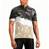Men's Crew Neck Printed Zipper Breathable Quick Dry Short Sleeve Cycling Jersey with Abstract Pattern for Outdoor Sports Activities